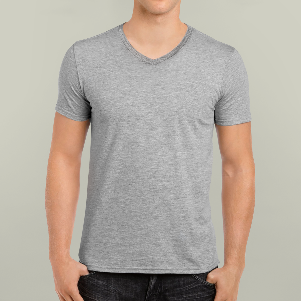 Men's Fitted V-Neck Short Sleeve Tee