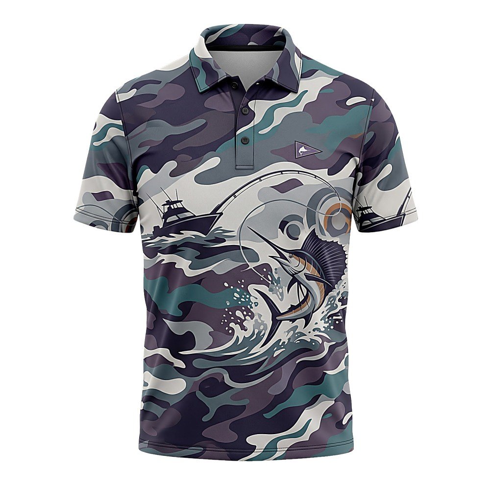 Sailfish Billfish Fishing Polo Shirt