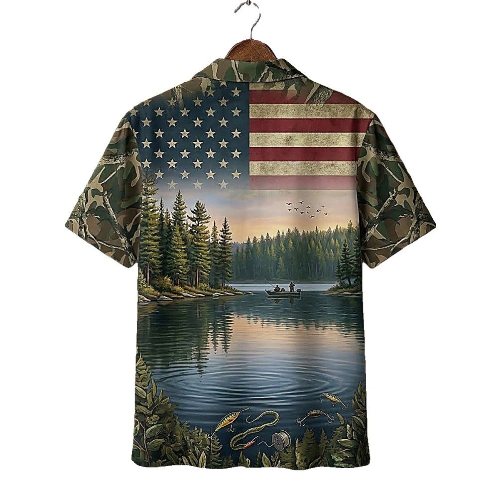 Reel American Striped Bass Hawaiian Shirt - Image 2