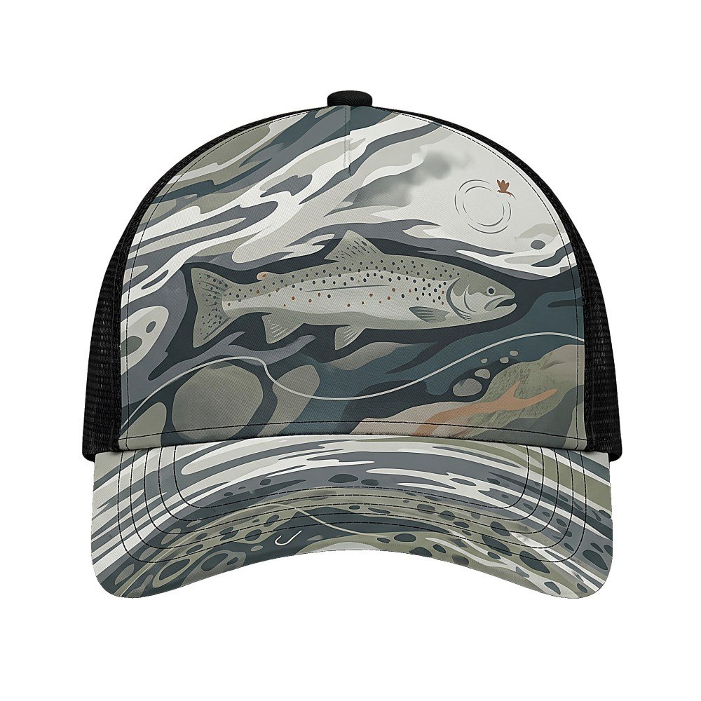 Fly Fishing Angler Outdoor Mesh Cap