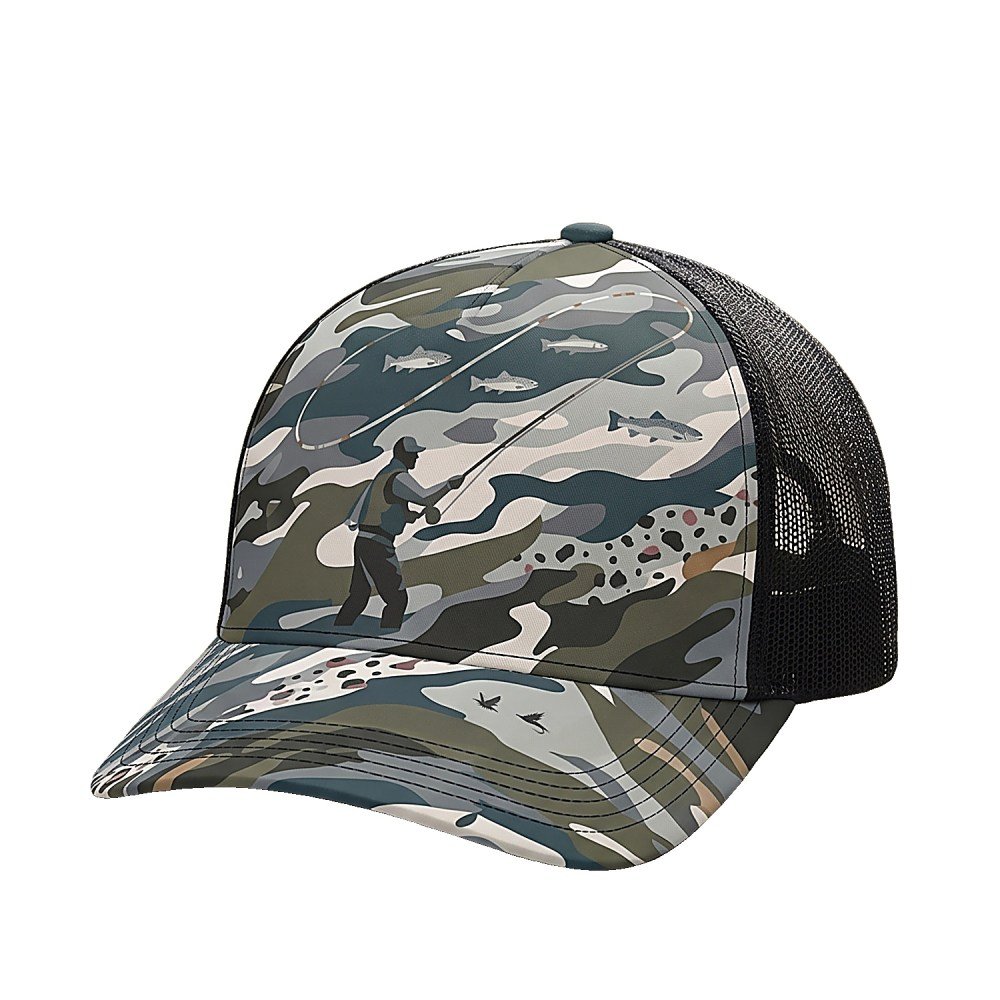 Fly Fishing Stream Outdoor Mesh Cap