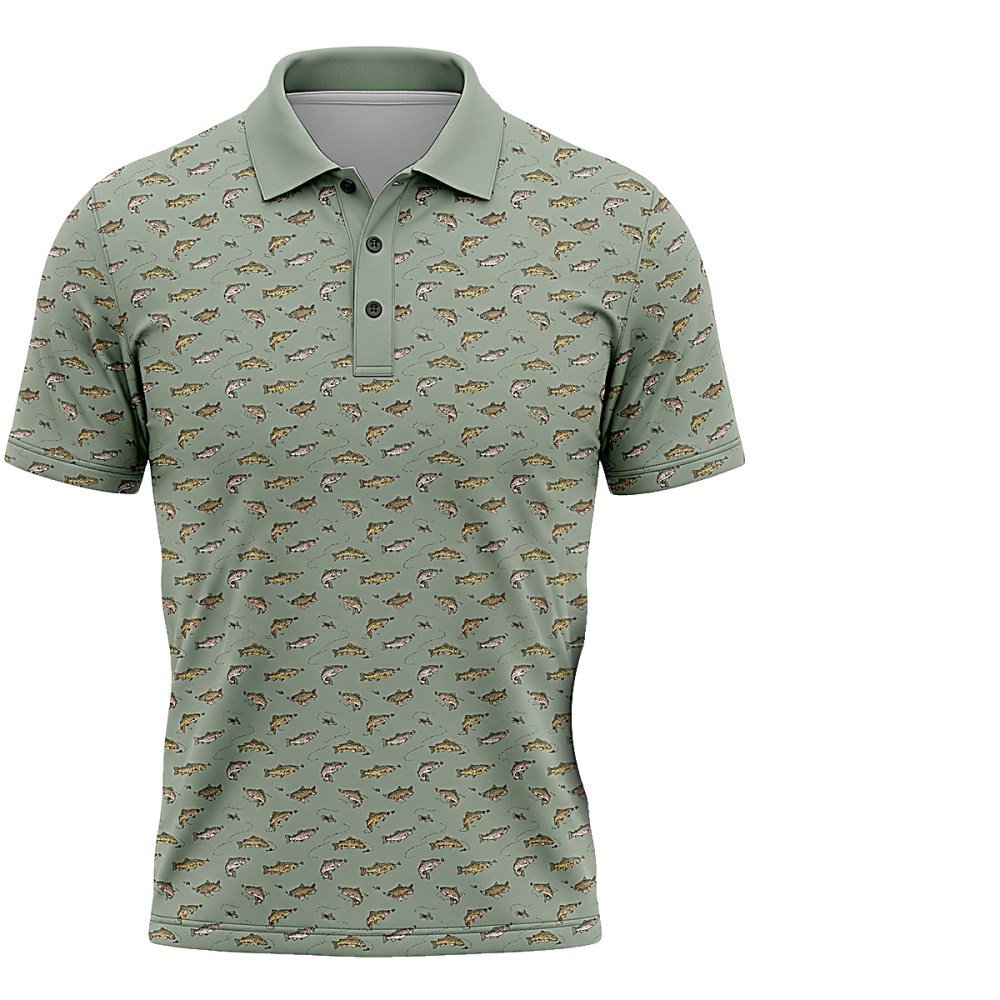 Trout Species Fly Fishing Polo Shirt