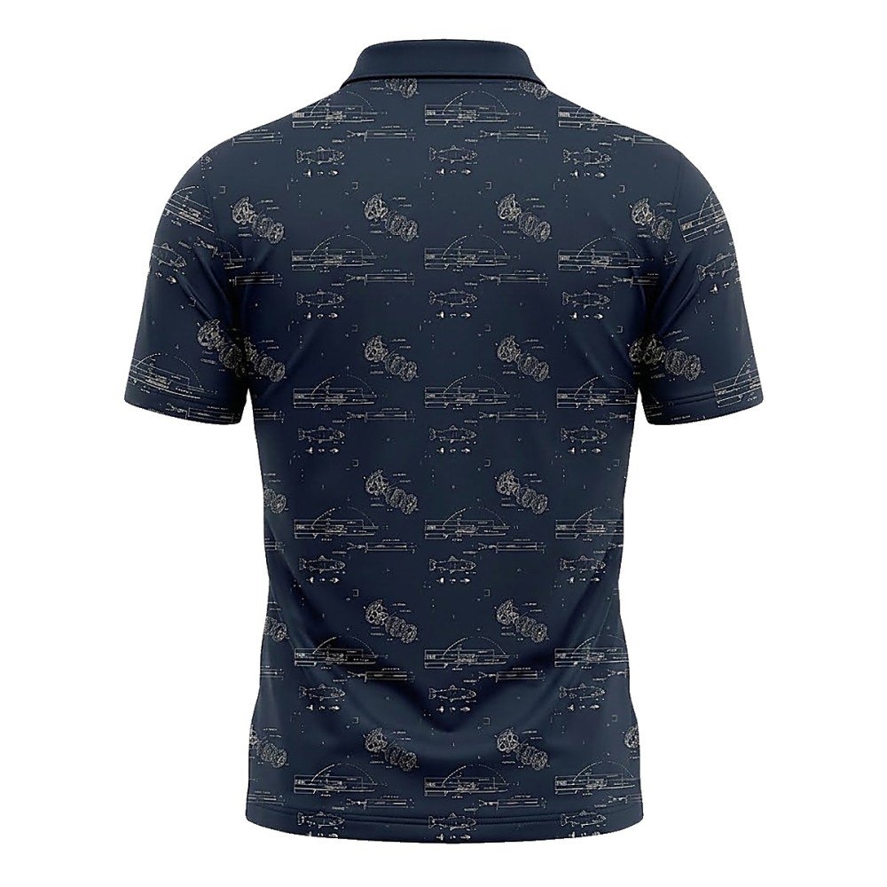 Fly Reel Blueprint Polo Shirt - Image 2