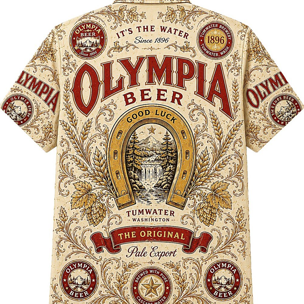 Olympia Beer Good Luck Hawaiian Shirt - Image 2