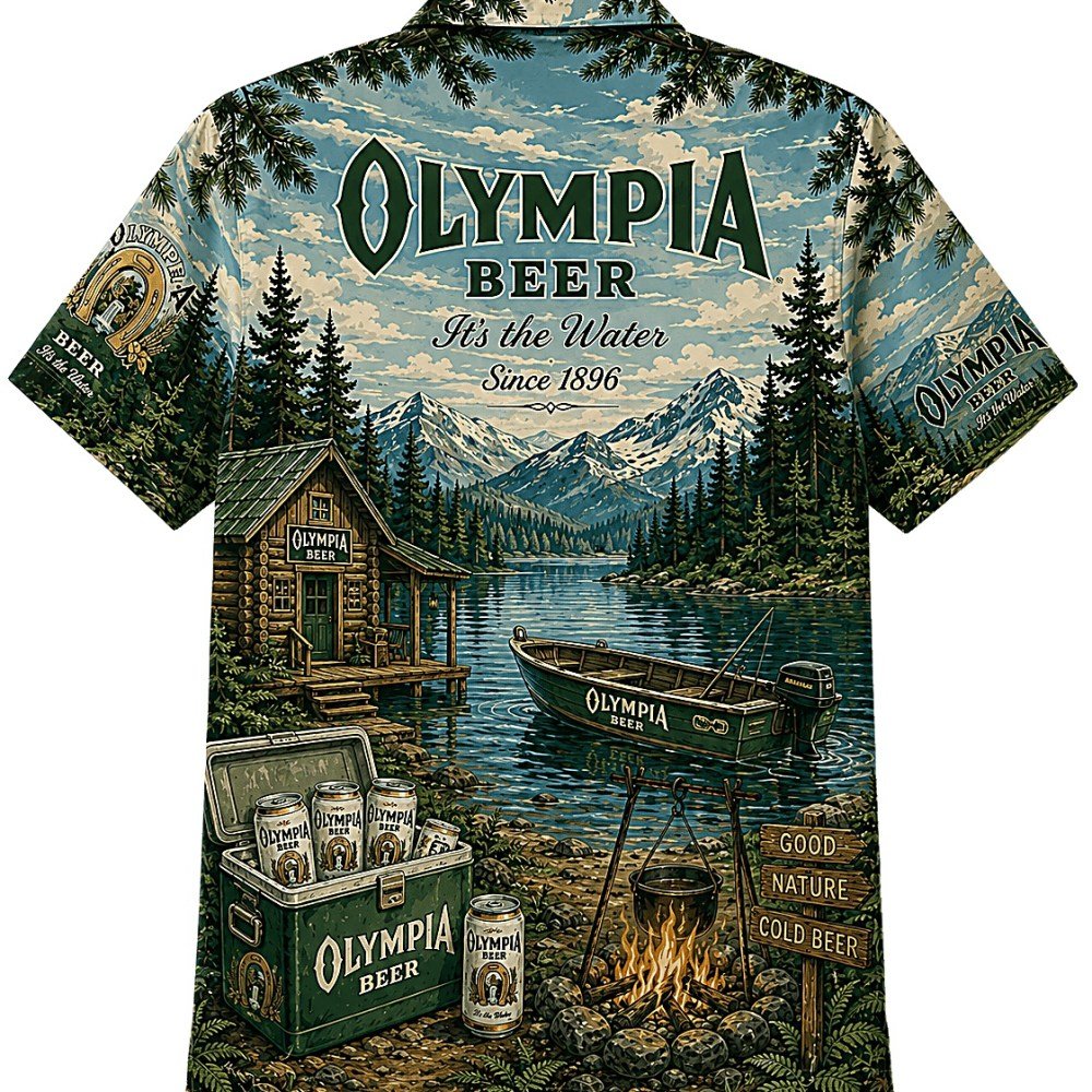 Olympia Beer Lake Camp Hawaiian Shirt