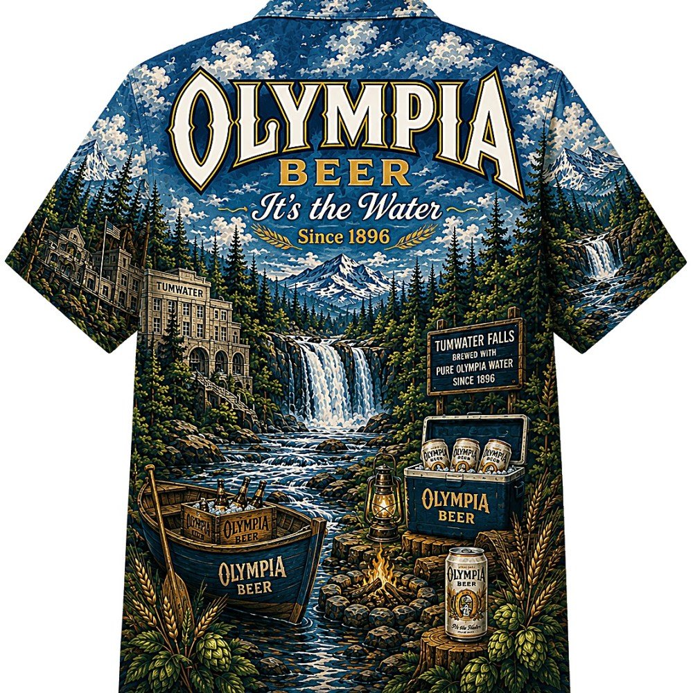 Olympia Beer Tumwater Falls Hawaiian Shirt