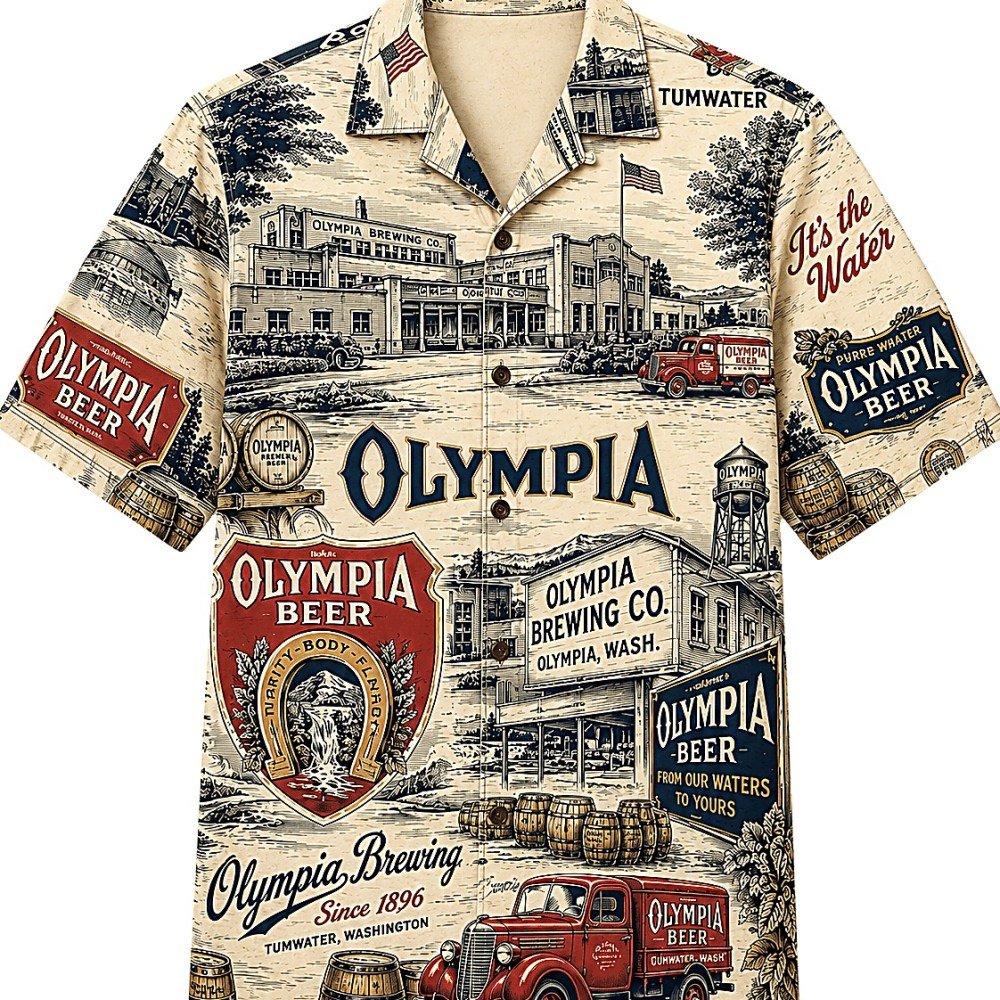 Olympia Beer Vintage Brewery Hawaiian Shirt - Image 2