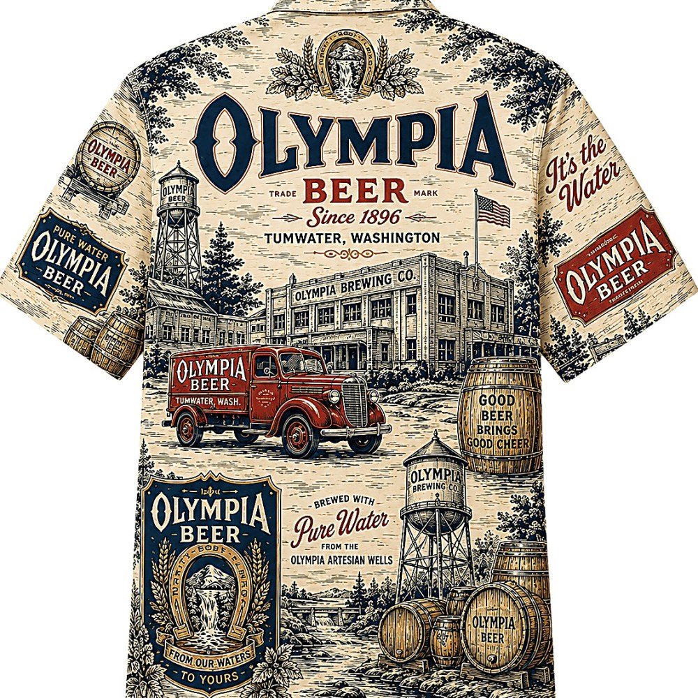 Olympia Beer Vintage Brewery Hawaiian Shirt