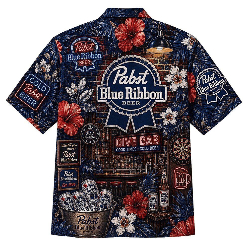 Pabst Blue Ribbon Dive Bar Hawaiian Shirt