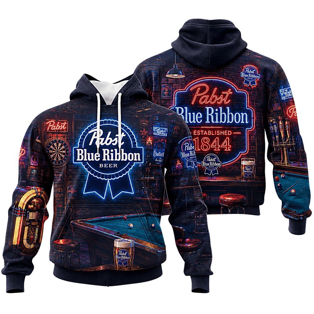 Pabst Blue Ribbon Neon Bar Hoodie
