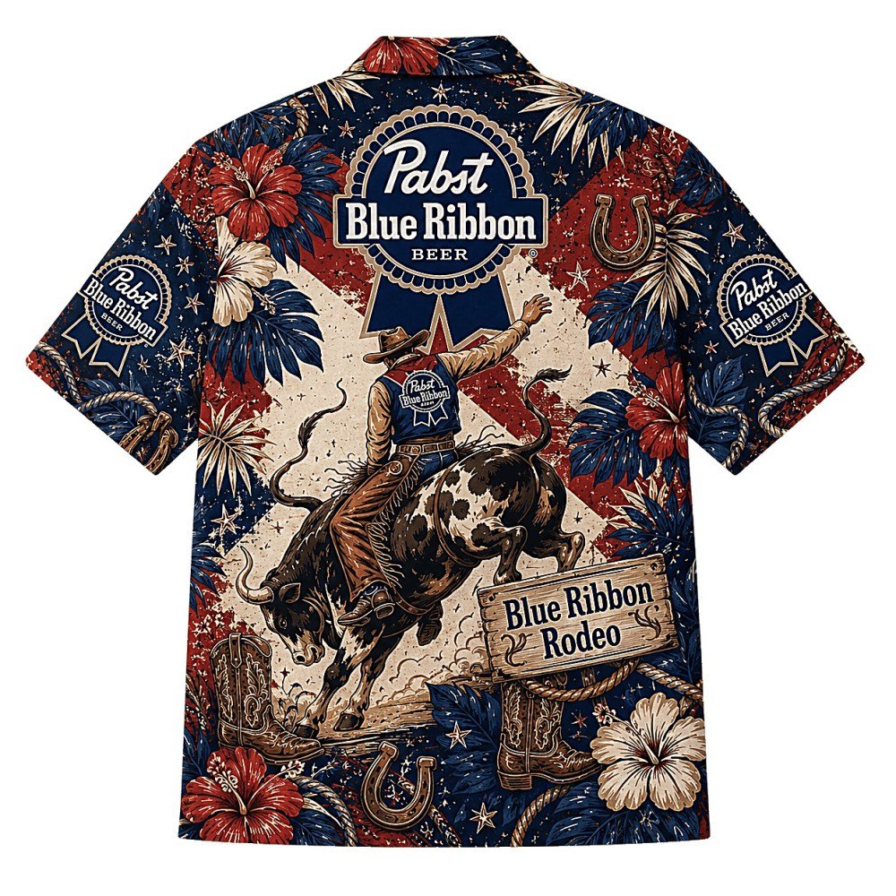 Pabst Blue Ribbon Rodeo Hawaiian Shirt