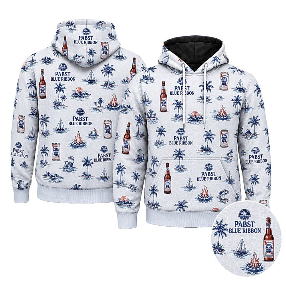 Pabst Blue Ribbon Tropical Camp Hoodie