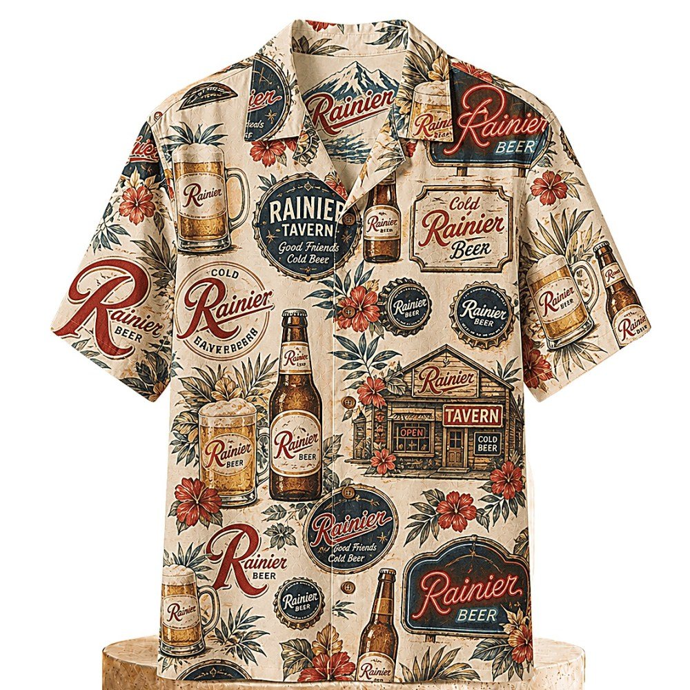 Rainier Beer Retro Tavern Hawaiian Shirt