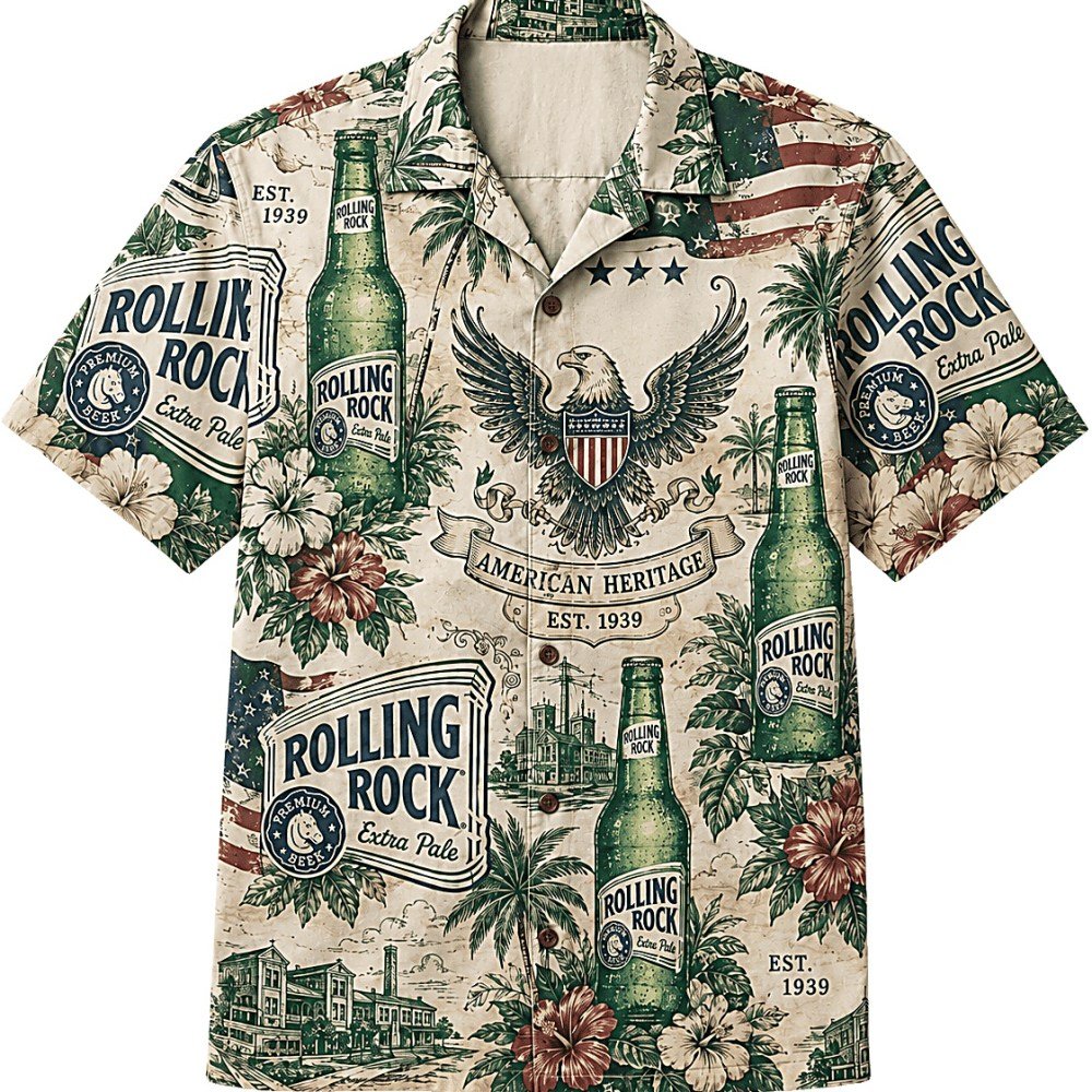 Rolling Rock American Heritage Hawaiian Shirt