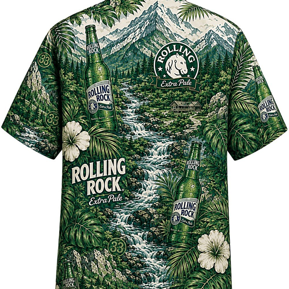 Rolling Rock Mountain Stream Hawaiian Shirt