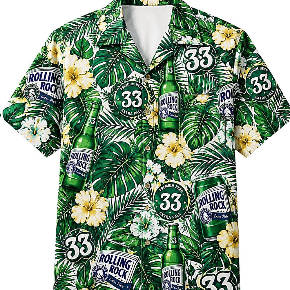 Rolling Rock Tropical 33 Hawaiian Shirt