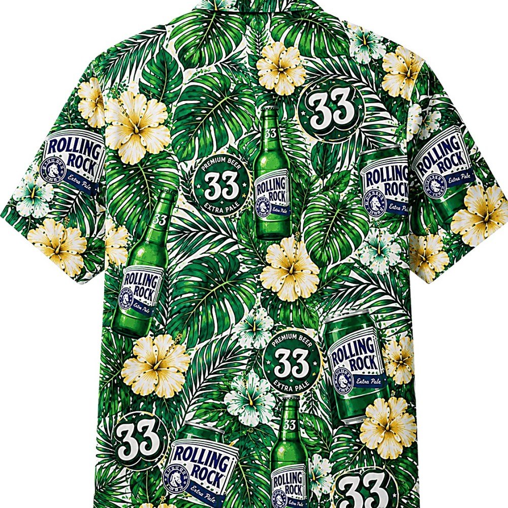 Rolling Rock Tropical 33 Hawaiian Shirt - Image 2