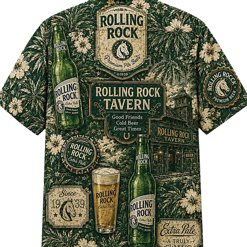 Rolling Rock Vintage Tavern Hawaiian Shirt