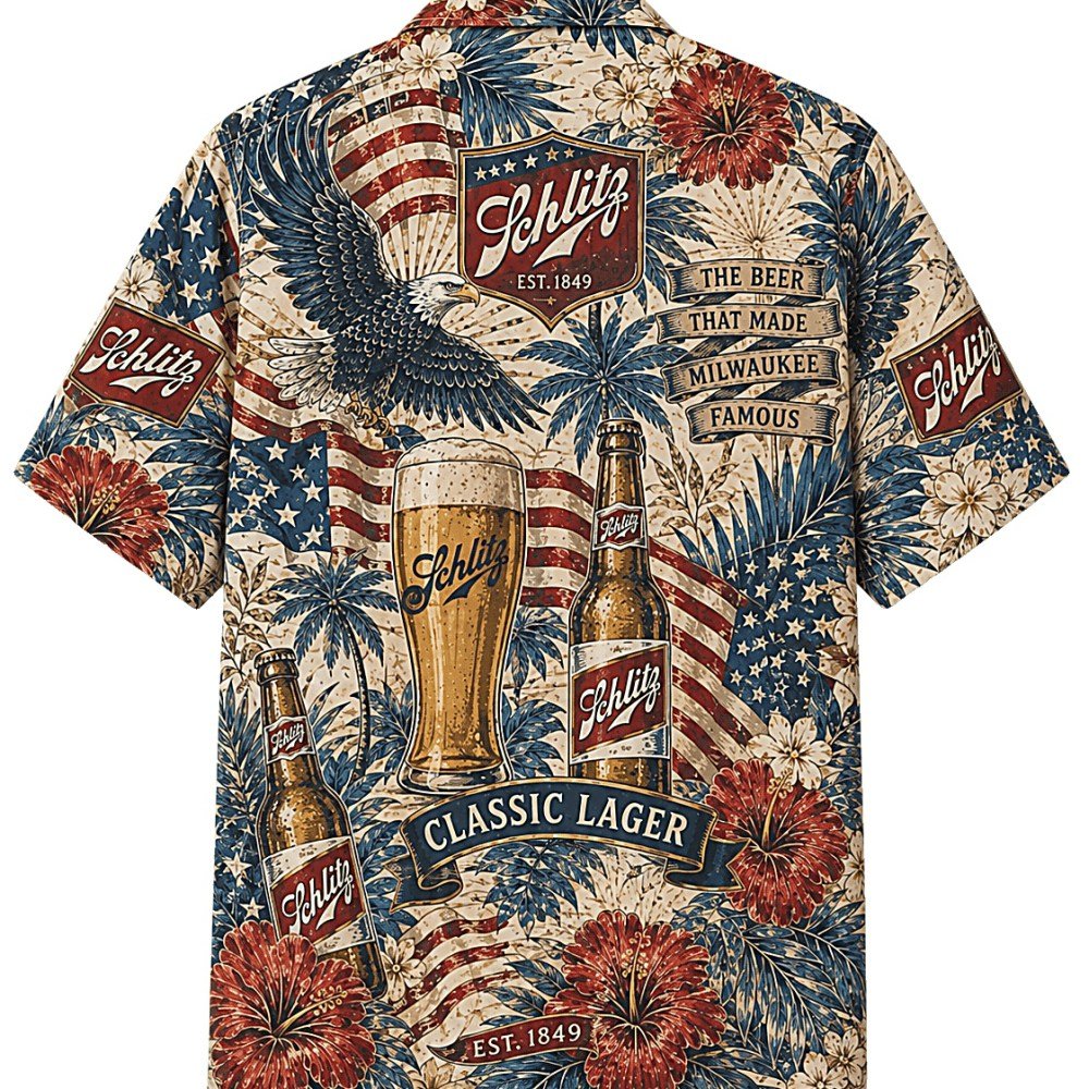Schlitz American Classic Lager Hawaiian Shirt - Image 2