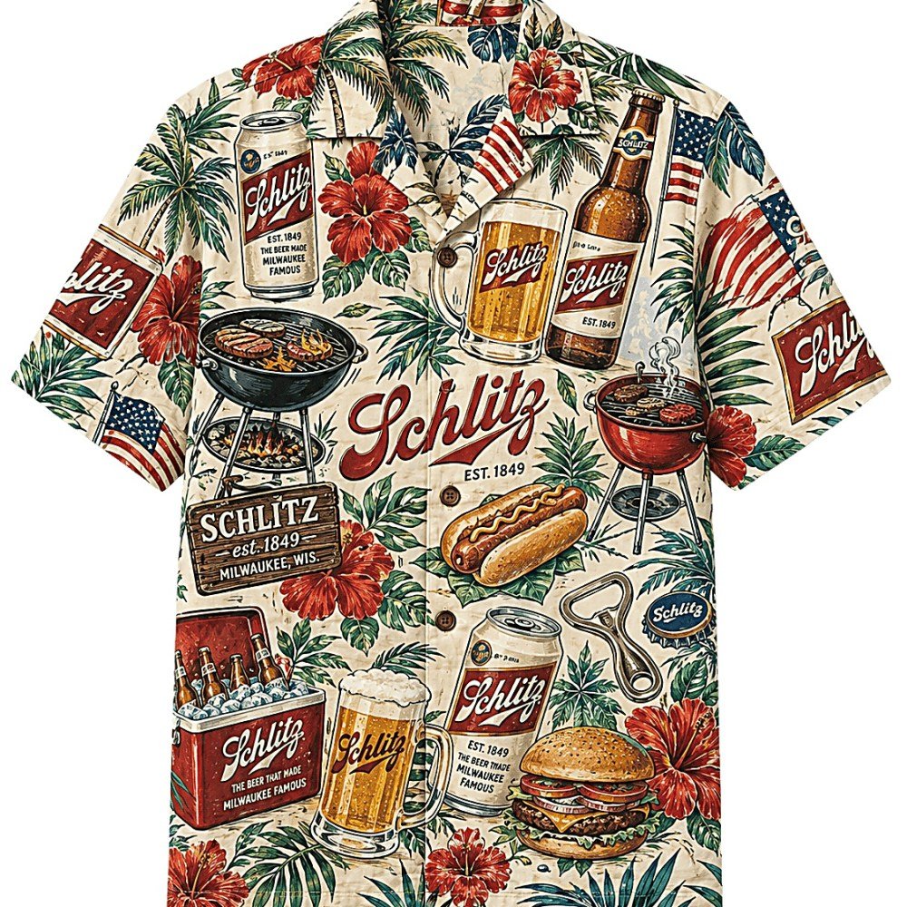 Schlitz Backyard BBQ Hawaiian Shirt - Image 2