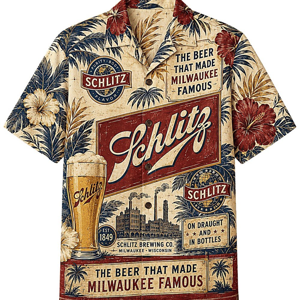 Schlitz Milwaukee Famous Hawaiian Shirt