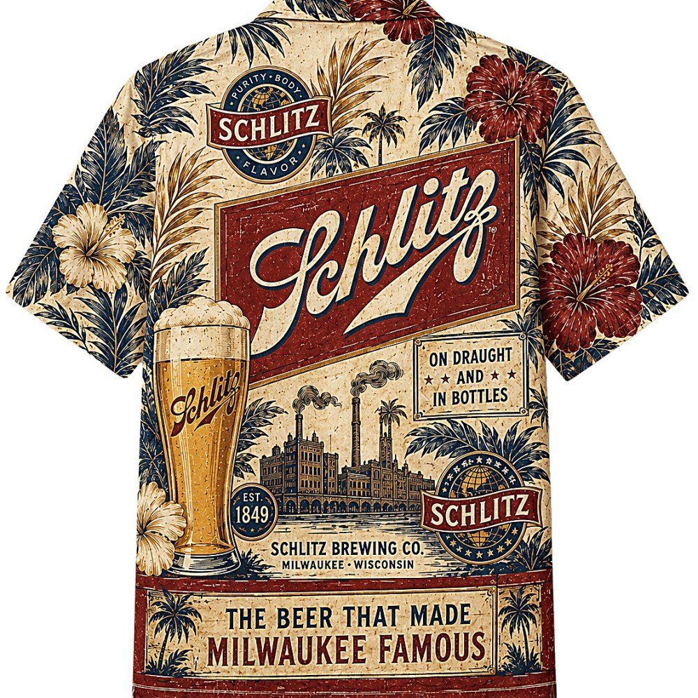 Schlitz Milwaukee Famous Hawaiian Shirt - Image 2