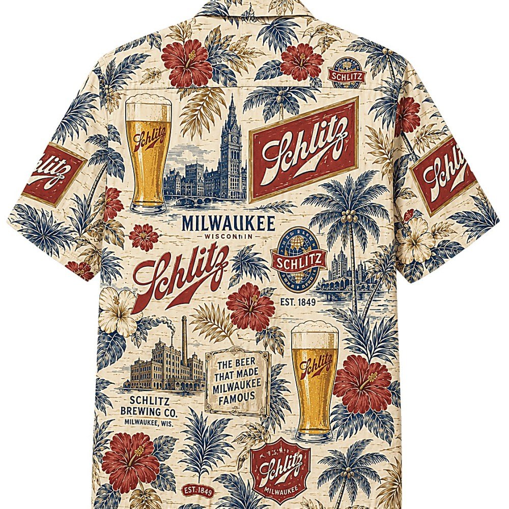 Schlitz Milwaukee Heritage Hawaiian Shirt