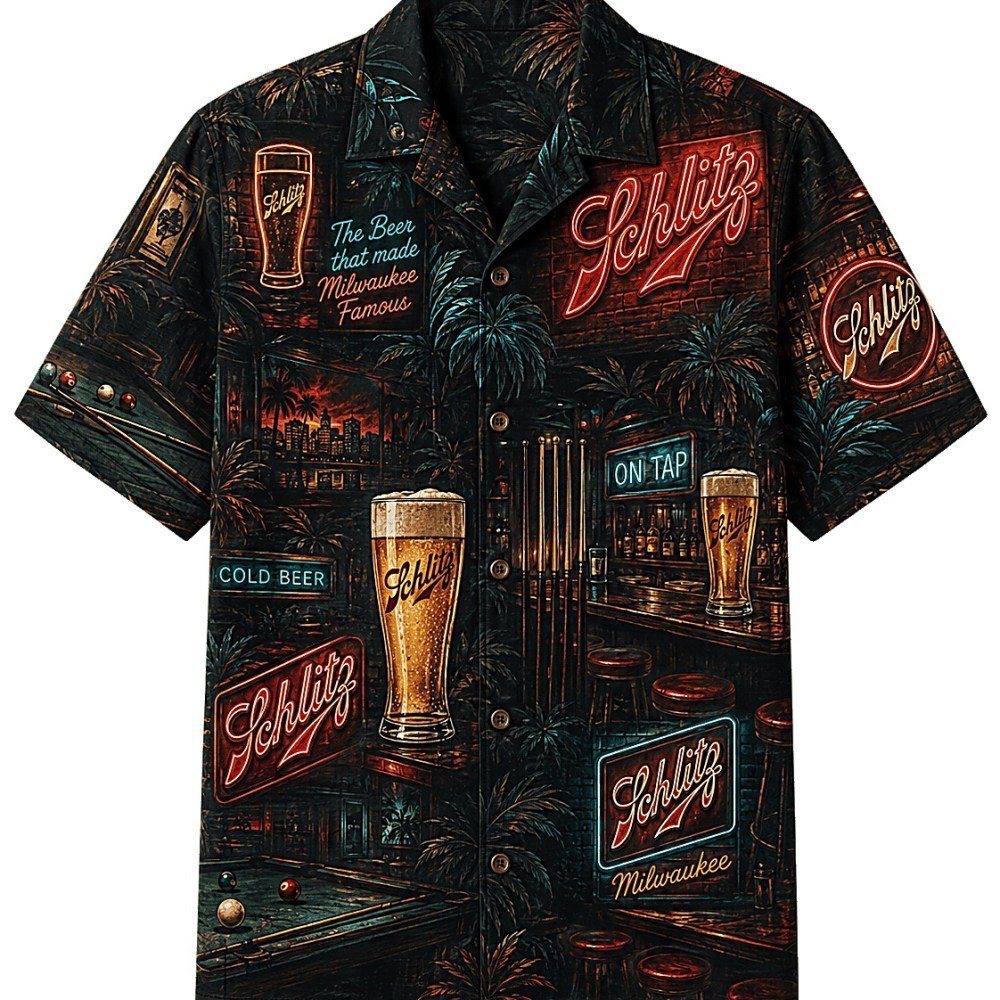 Schlitz Neon Tavern Hawaiian Shirt