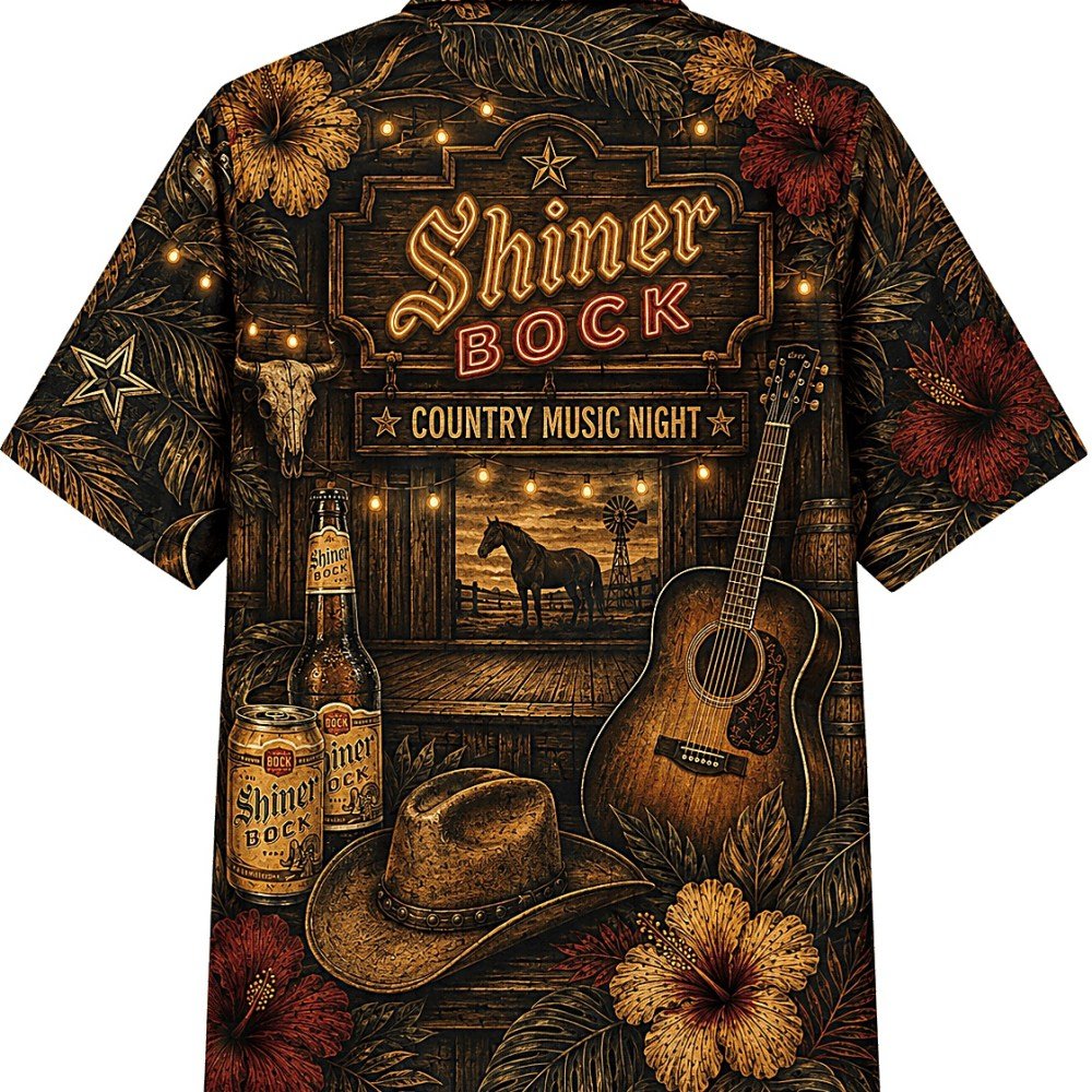 Shiner Bock Country Music Night Hawaiian Shirt