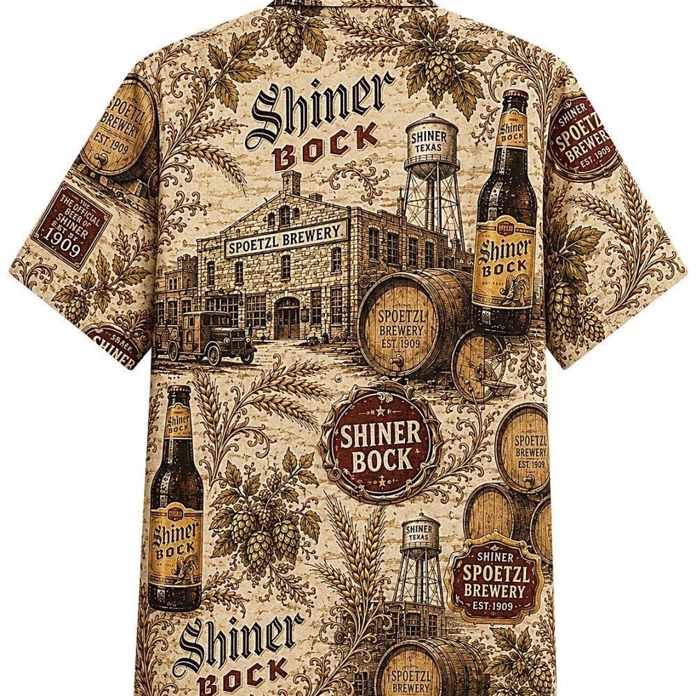 Shiner Bock Spoetzl Brewery Heritage Hawaiian Shirt