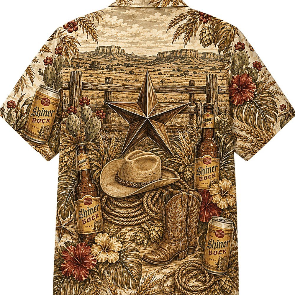 Shiner Bock Texas Western Heritage Hawaiian Shirt - Image 2