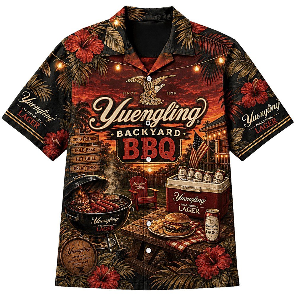Yuengling Backyard BBQ Hawaiian Shirt