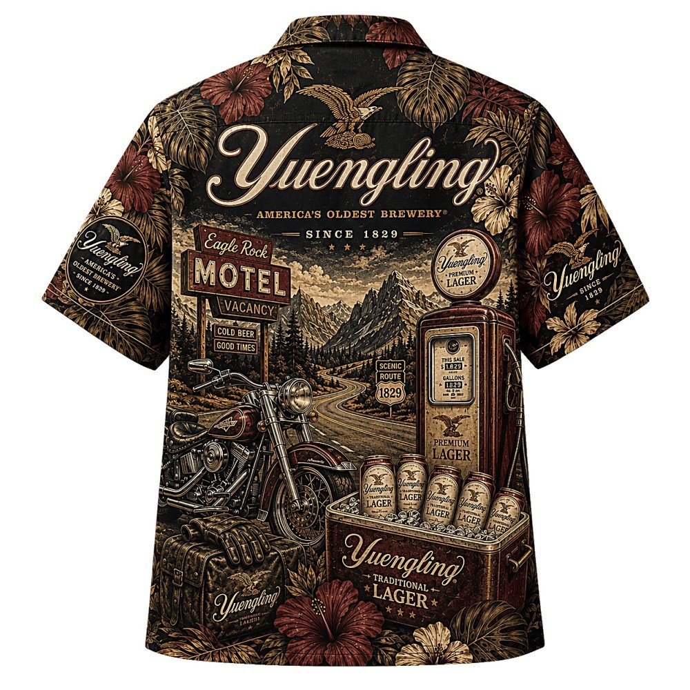 Yuengling Motorcycle Road Trip Hawaiian Shirt